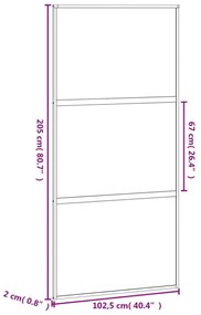 fehér edzett üveg és alumínium tolóajtó 102,5 x 205 cm