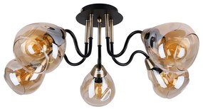 Fekete-aranyszínű mennyezeti lámpa üveg búrával Unica – Candellux Lighting
