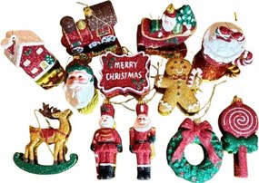 Karácsonyfadíszek szett 12 db 14x6,5x5cm