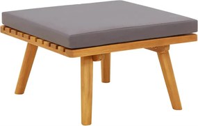 vidaXL tömör akácfa kerti lábzsámoly párnával 60 x 60 x 29 cm