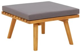 vidaXL tömör akácfa kerti lábzsámoly párnával 60 x 60 x 29 cm