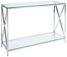 Ezüst üveg konzolasztal 40 x 120 cm AUDET Beliani