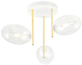 EMIBIG 1276-3 ARGO Glamour Mennyezeti Lámpa Fehér, Átlátszó, Arany E14 IP20