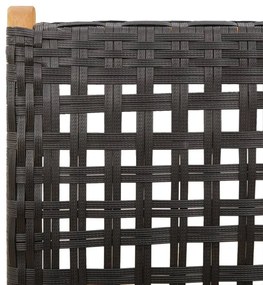 2 db fekete tömör akácfa és polyrattan kerti szék