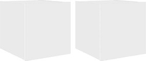 vidaXL 2 db fehér fali TV-szekrény LED-világítással 30,5x35x30 cm