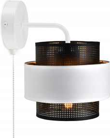 Fali lámpa kapcsolóval Glamour Fehér Fekete Arany