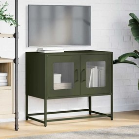 olívazöld hidegen hengerelt acél TV-szekrény 68x39x60,5 cm