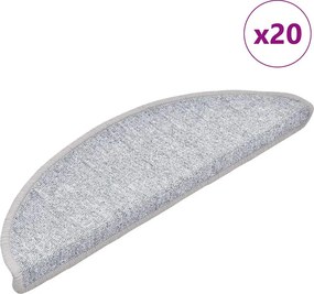 vidaXL 20 db világosszürke félkör alakú lépcsőszőnyeg 56 x 17 x 3 cm