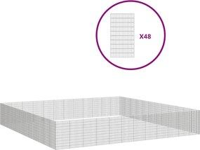 vidaXL 48 paneles horganyzott vas szabadon álló állatketrec 54x100 cm
