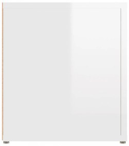 2 db magasfényű fehér szerelt fa TV-szekrény 80x31,5x36 cm