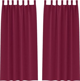 vidaXL Fekete Függöny Gyűrűkkel 2 pcs Bordó 245 x 140 cm Poliészter