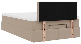 oszmán ágykeret matraccal cappuccino 120x200cm műbőrrel