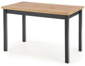 Asztal Houston 939Fekete, Wotan tölgy, 77x68x120cm, Laminált forgácslap, Természetes fa furnér, Laminált forgácslap