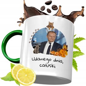 Donald Tusk Zöld Bögre Ajándék Nyomtatott Fotóval