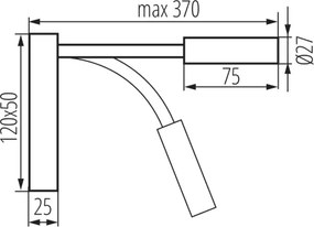 Kanlux 32518 - TONIL LED flexibilis olvasólámpa LED/3,3W/230V fehér/arany