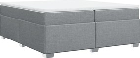 vidaXL világosszürke szövet rugós ágy matraccal 200 x 200 cm