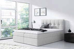 Rex egyszerű ágy 180x200, világos szürke + TOPPER