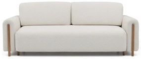 Elefántcsont színű buklé kinyitható-tárolóhelyes kanapé 244 cm Arcadova – ELTAP