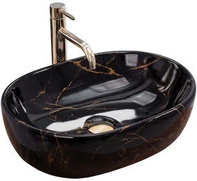 Pultos Mosdó Rea Amelia Black Marble Shiny