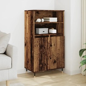 antik fa színű szerelt fa magasszekrény 60 x 36 x 110 cm
