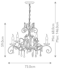 Elstead Lighting AMARILLI AML5-BLK-SILVER Csillár 5x60W/E14