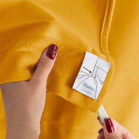 Mustársárga bársony dimout (részleges sötétítő) függöny 140x270 cm Velto – Filumi