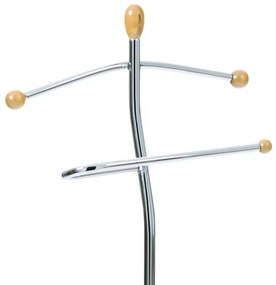 82646 Natúr színű szobainas, tömör fa és krómozott fém. Teherbírás 5 kg.