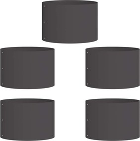 vidaXL Ültető gyűrű 5 pcs Fekete 30 x 30 x 20 cm