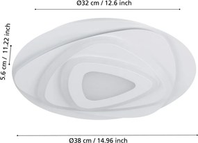 EGLO 900864 PALAGIANO Kerek Mennyezeti Lámpa Fehér LED IP20