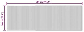 négyszögletű sötétbarna bambusz szőnyeg 100 x 300 cm