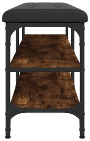 füstös tölgy színű szerelt fa cipőtároló pad 102 x 32 x 47 cm