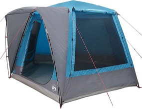 vidaXL Kempingssátor Kabin tetővel Kék 420 x 420 x 227 cm Poliészter