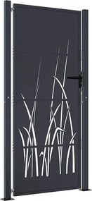 vidaXL antracit színű, fűmintás acél kerti kapu 100x175 cm