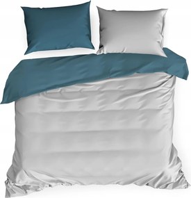 Szatén ágyneműhuzat NOVA3 200x220 Eurofirany világosszürke türkiz