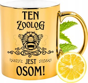 Prémium Arany Csillogó Bögre Zoológusnak Ajándék Nyomtatott Fotóval