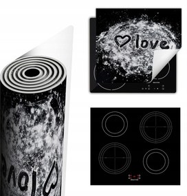 Tűzhelyvédő Szőnyeg Több Hely 60x52 fekete szerelem