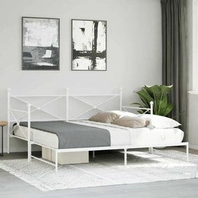 Daybed with Trundle without Mattress White 100x200 cm acél