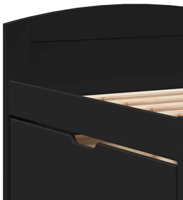 Napozóágy 5 fiókkal matrac nélkül IRUN Fekete 90x200 cm