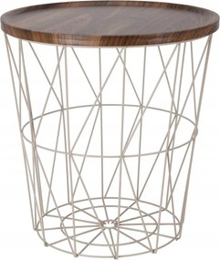 Oldalsó asztal fém talppal 37xh39 cm Kerek Scandi Dohányzóasztal nappaliba