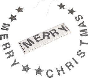 Silver Stars karácsonyi girland felirattal - Rex London