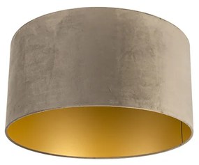 Bársony lámpaernyő taupe 50/50/25 arany belsővel