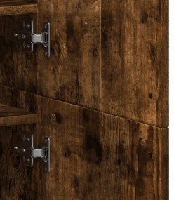 füstös tölgy színű szerelt fa cipőszekrény 80 x 39 x 178 cm