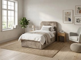 Kárpitozott boxspring ágy FORENA 90x200 cm bézs Matrac: Bonell rugós matrac