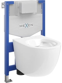Mexen Lena Fenix XS-F falba alatti WC tartó szett WC csészével, fehér fényes - 6803322XX00