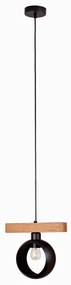 Duolla - Kábelre függesztett csillár IRONLINE 1xE27/15W/230V fenyő tölgy/fekete