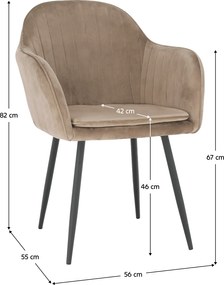 Dizájnos fotel, szürkésbarna Taupe Velvet anyag, ZIRKON