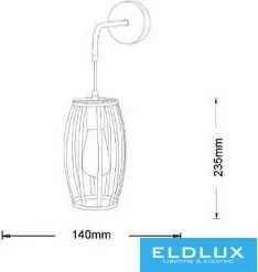 UNIVERSO Fali lámpa 1xE27 max.60w 140x235mm IP20 Fehér 5év