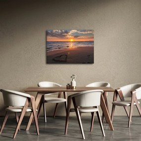 Egy szív képe a homokban (70x50 cm)