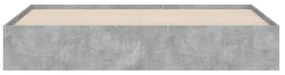 betonszürke szerelt fa ágykeret fiókokkal 200 x 200 cm