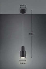 Fekete függőlámpa fém búrával ø 12 cm Agudo – Trio